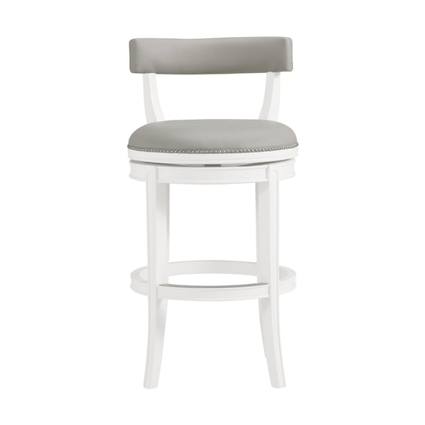 Alaterre Furniture Hanover Swivel Bar Height Bar Stool, White and Gray ANHN02PDC - main